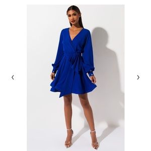 Akira Long Sleeve Flounce Mini Dress